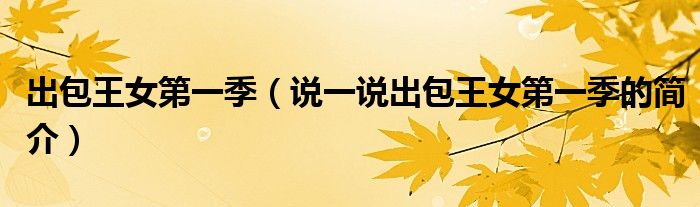 出包王女第一季（說一說出包王女第一季的簡介）