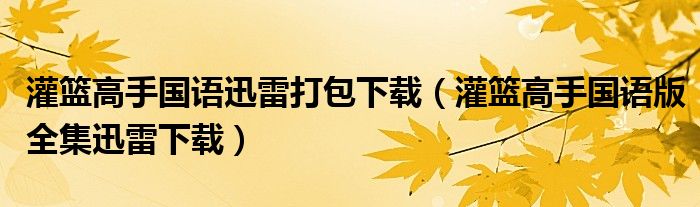 灌籃高手國(guó)語(yǔ)迅雷打包下載（灌籃高手國(guó)語(yǔ)版全集迅雷下載）