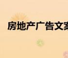 房地產(chǎn)廣告文案經(jīng)典（房地產(chǎn)廣告宣傳語）