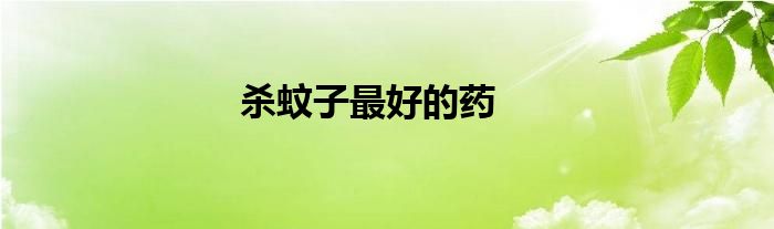 殺蚊子最好的藥