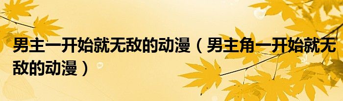 男主一開始就無敵的動(dòng)漫（男主角一開始就無敵的動(dòng)漫）