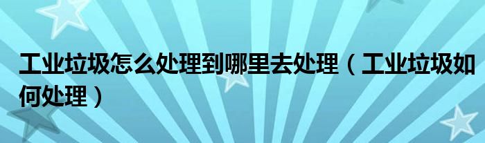 工業(yè)垃圾怎么處理到哪里去處理（工業(yè)垃圾如何處理）