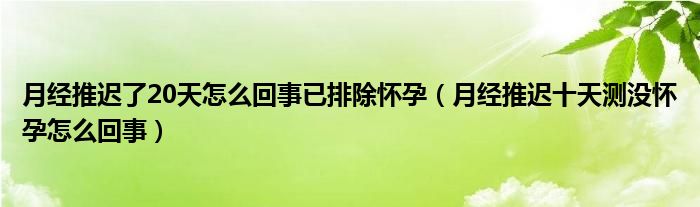 月經(jīng)推遲了20天怎么回事已排除懷孕（月經(jīng)推遲十天測沒懷孕怎么回事）