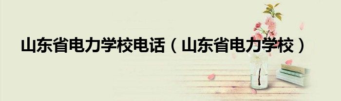 山東省電力學(xué)校電話（山東省電力學(xué)校）