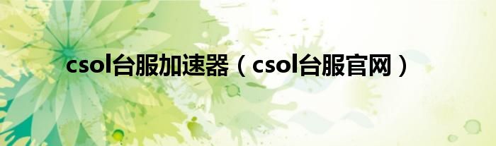 csol臺(tái)服加速器（csol臺(tái)服官網(wǎng)）