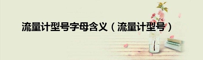 流量計(jì)型號(hào)字母含義（流量計(jì)型號(hào)）
