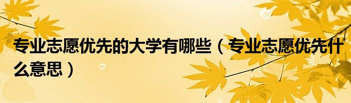 專業(yè)志愿優(yōu)先的大學(xué)有哪些（專業(yè)志愿優(yōu)先什么意思）