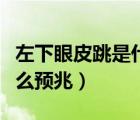 左下眼皮跳是什么預(yù)兆女性（左下眼皮跳是什么預(yù)兆）