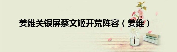 姜維關(guān)銀屏蔡文姬開荒陣容（姜維）