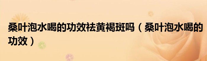 桑葉泡水喝的功效祛黃褐斑嗎（桑葉泡水喝的功效）