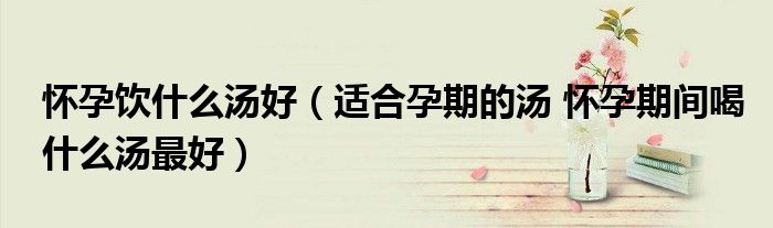 懷孕飲什么湯好（適合孕期的湯 懷孕期間喝什么湯最好）