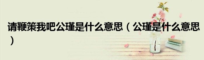請鞭策我吧公瑾是什么意思（公瑾是什么意思）