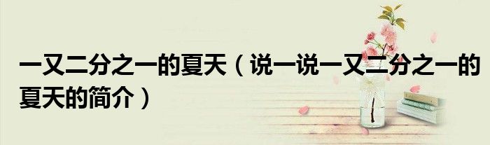 一又二分之一的夏天（說一說一又二分之一的夏天的簡介）