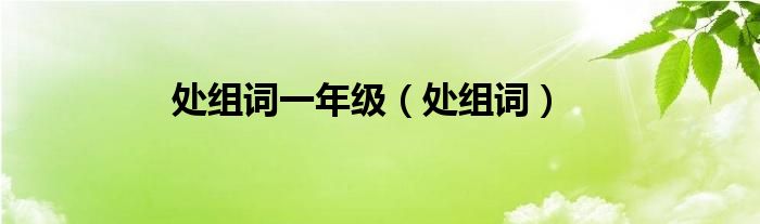 處組詞一年級(jí)（處組詞）