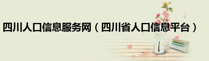 四川人口信息服務(wù)網(wǎng)（四川省人口信息平臺）