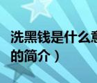 洗黑錢是什么意思（說一說洗黑錢是什么意思的簡介）