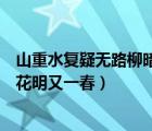 山重水復(fù)疑無(wú)路柳暗花明又一村成語(yǔ)（山重水復(fù)疑無(wú)路柳暗花明又一春）
