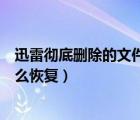 迅雷徹底刪除的文件怎么恢復正常（迅雷徹底刪除的文件怎么恢復）
