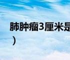 肺腫瘤3厘米是早期嗎（肺腫瘤早期能活多久）