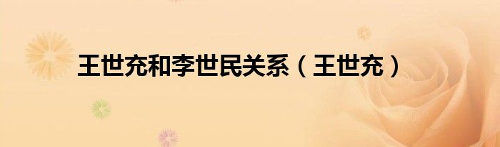王世充和李世民關(guān)系（王世充）