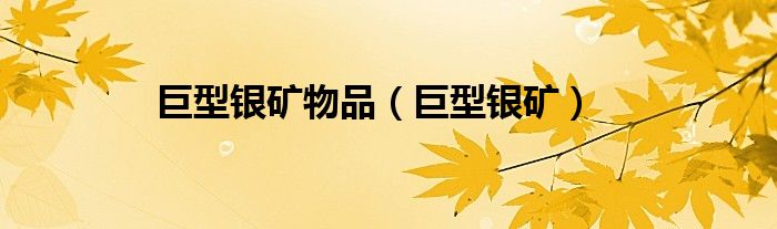 巨型銀礦物品（巨型銀礦）