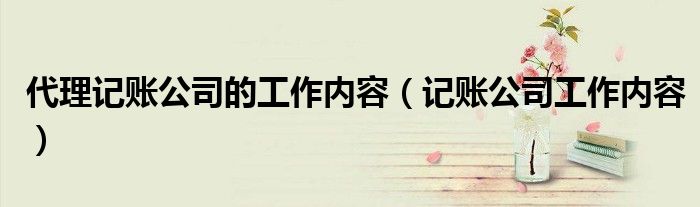代理記賬公司的工作內(nèi)容（記賬公司工作內(nèi)容）