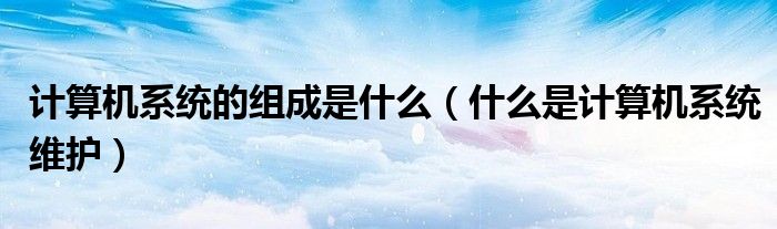 計算機系統(tǒng)的組成是什么（什么是計算機系統(tǒng)維護）
