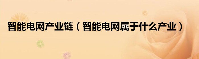 智能電網(wǎng)產(chǎn)業(yè)鏈（智能電網(wǎng)屬于什么產(chǎn)業(yè)）