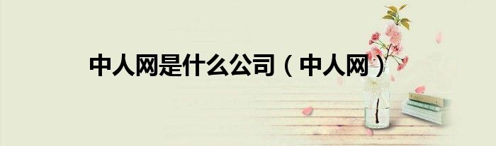 中人網(wǎng)是什么公司（中人網(wǎng)）