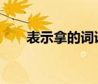 表示拿的詞語(yǔ)2個(gè)字（表示拿的詞語(yǔ)）