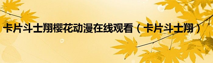 卡片斗士翔櫻花動(dòng)漫在線(xiàn)觀看（卡片斗士翔）