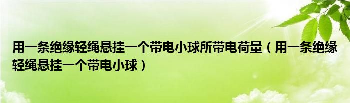 用一條絕緣輕繩懸掛一個(gè)帶電小球所帶電荷量（用一條絕緣輕繩懸掛一個(gè)帶電小球）