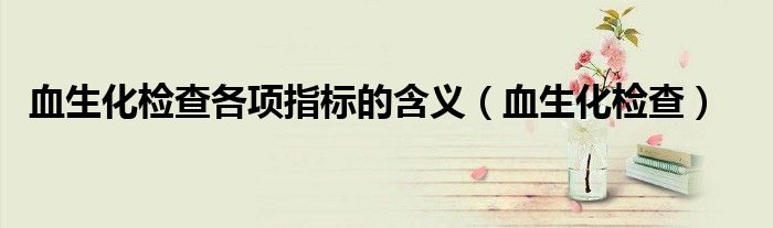 血生化檢查各項指標(biāo)的含義（血生化檢查）
