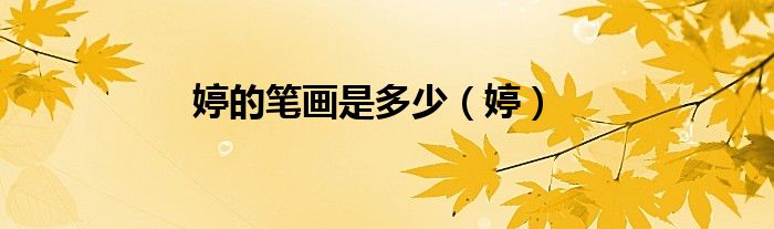 婷的筆畫是多少（婷）