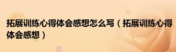 拓展訓練心得體會感想怎么寫（拓展訓練心得體會感想）
