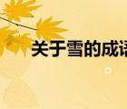 關(guān)于雪的成語及解釋（關(guān)于雪的成語）