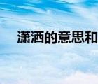 瀟灑的意思和拼音是什么（瀟灑的意思）