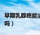 早期乳腺癌能治好嘛（早期乳腺癌能徹底治愈嗎）