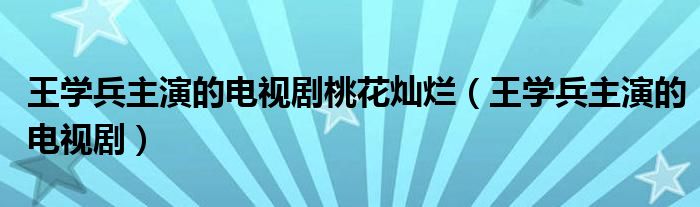 王學兵主演的電視劇桃花燦爛（王學兵主演的電視?。? />
                                         </a>
                                    </div>
                                 <div   id=