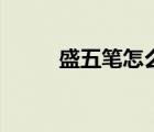 盛五筆怎么打法（盛五筆怎么打）