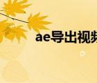 ae導(dǎo)出視頻快捷鍵（ae導(dǎo)出視頻）