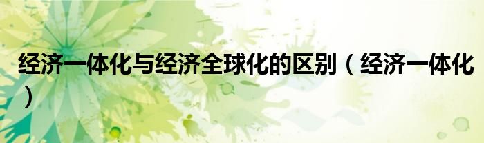 經(jīng)濟(jì)一體化與經(jīng)濟(jì)全球化的區(qū)別（經(jīng)濟(jì)一體化）