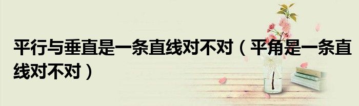 平行與垂直是一條直線對不對（平角是一條直線對不對）