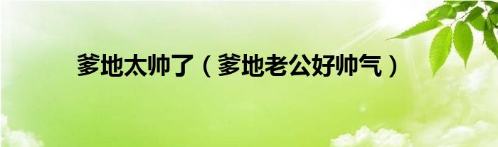 爹地太帥了（爹地老公好帥氣）