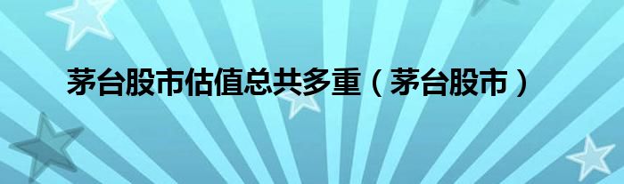 茅臺股市估值總共多重（茅臺股市）