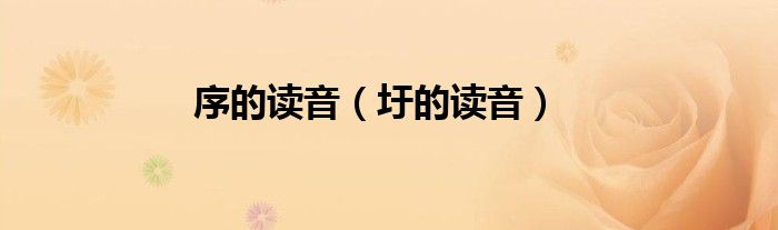 序的讀音（圩的讀音）
