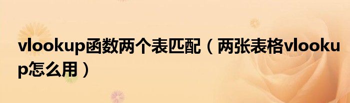 vlookup函數(shù)兩個表匹配（兩張表格vlookup怎么用）