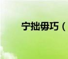 寧拙毋巧（說一說寧拙毋巧的簡介）