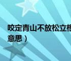 咬定青山不放松立根原在破巖中的意思（立根原在破巖中的意思）