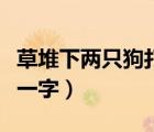 草堆下兩只狗打一字是什么（草堆下兩只狗打一字）